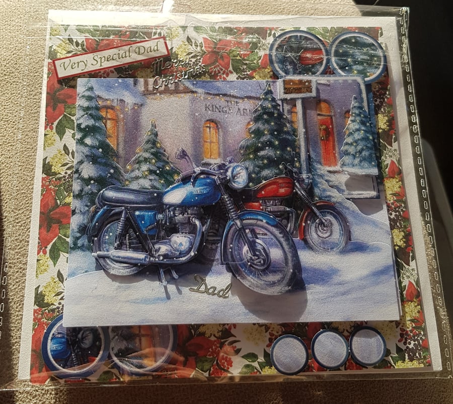 Dad Motorbike Christmas Card