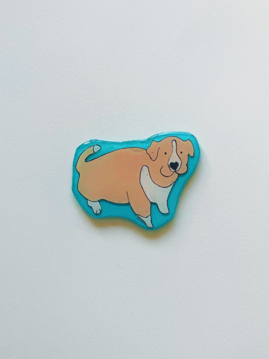 Off You Go Dog – Handmade Original Pet Illusration Fridge Magnet