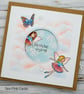 Birthday Card - Butterfly and Fairies, stars, clouds, birthday wishes - Image 6