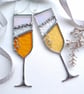 Stained Glass Champagne Glass Ornament