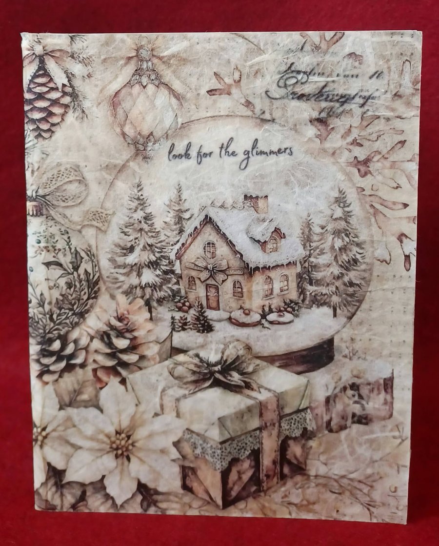 A6 Notebook Christmas Snowglobe