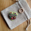 Liberty fabric felt lace brooch badge
