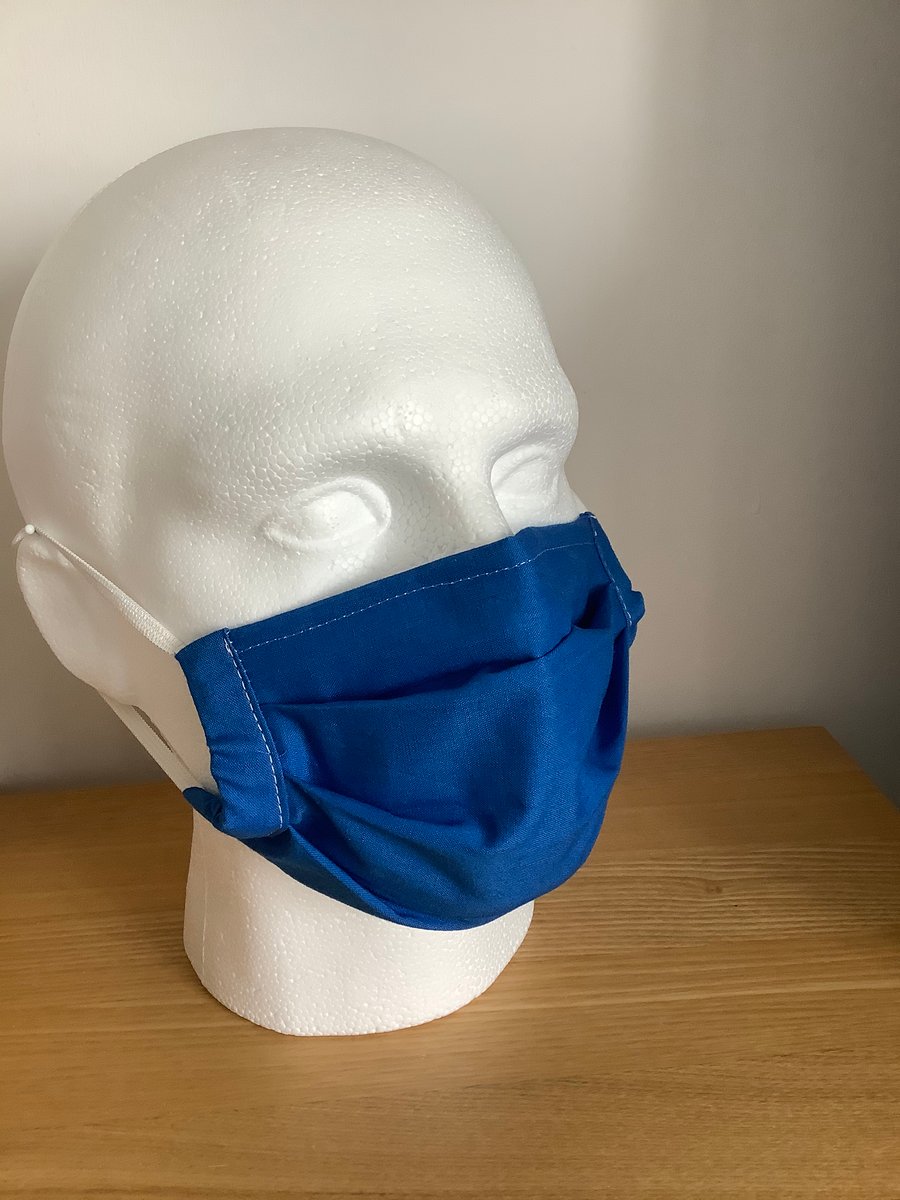  Face mask, Reusable fask mask, Washable face covering, Blue cotton face Mask,