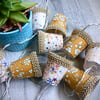 Mini Lampshade Fairy Lights - Liberty fabric - Capel Gold and Adelajda Yellow