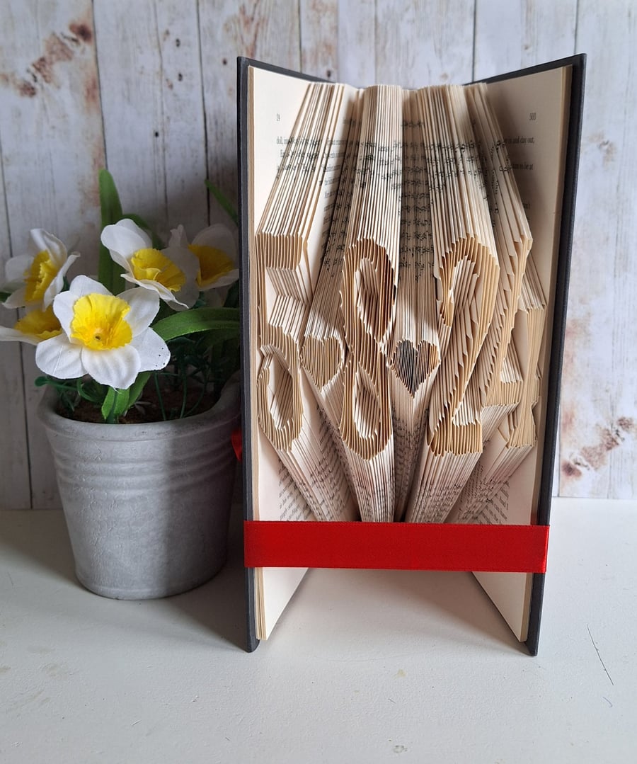 Wedding Date Book Fold, Personalised Wedding Gift
