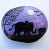 Unique Friends Gift, Elephant Painting on Stone, Hand painted Rock Elephant Art