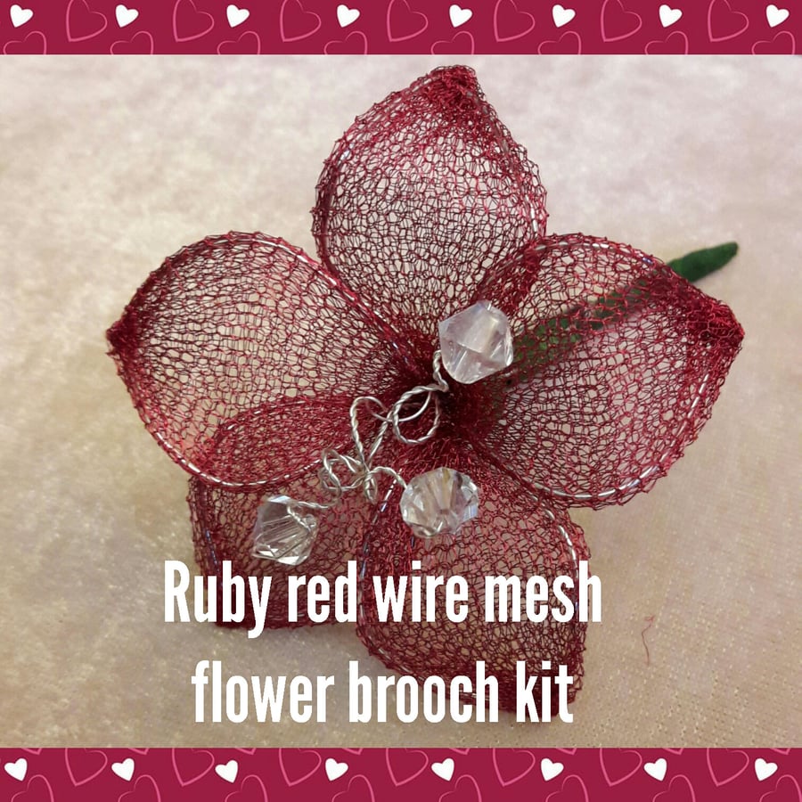 Handmade Jewellery making flower brooch kit 
