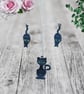 Black Cat Jewelry Set  - Exquisite Embroidered Lace Necklace & Ea