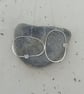 Sterling Silver Shaped Wire And Silver Rock Necklace 