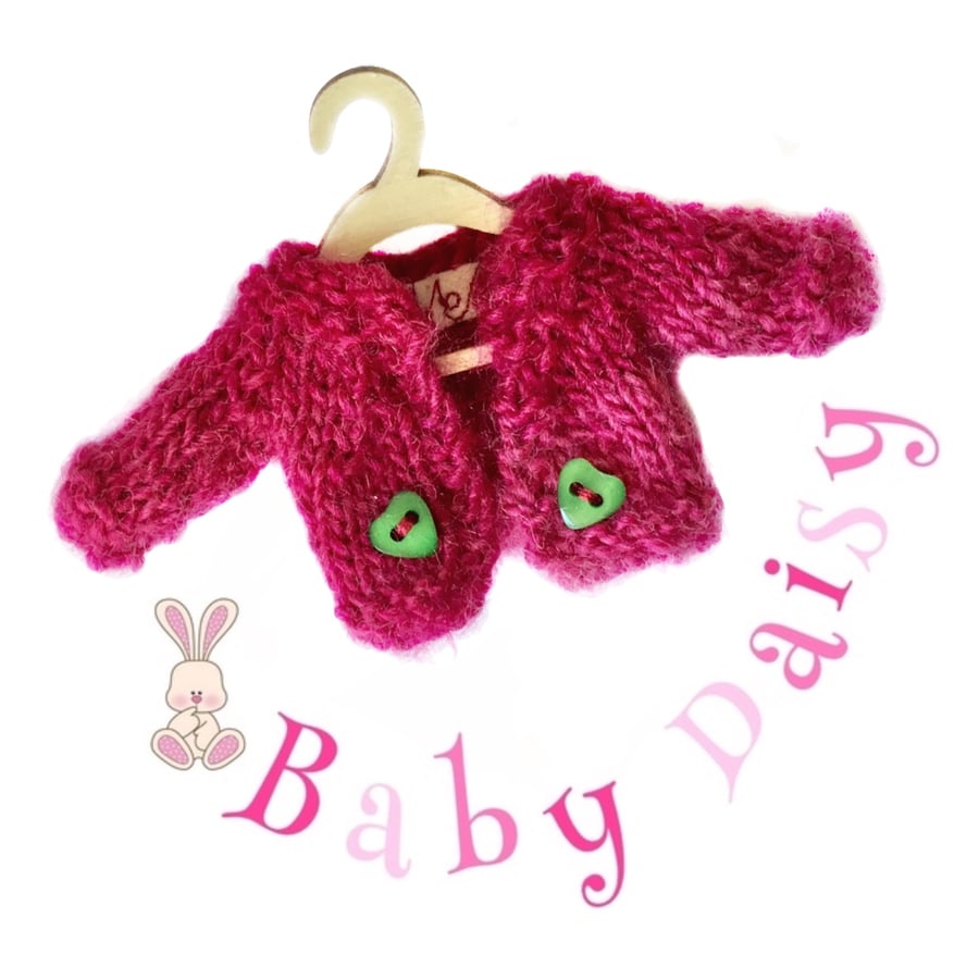 Raspberry Pink Baby Daisy Cardigan 