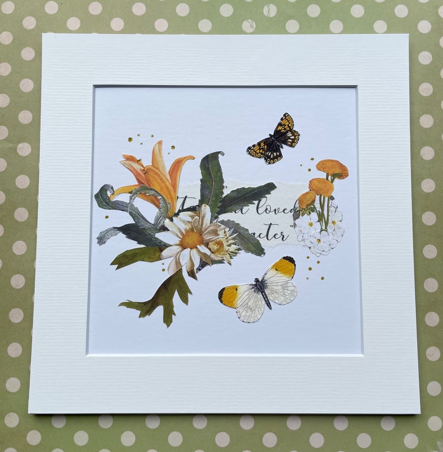 Image of Handcrafted Collage of an Orange Tip and Duke of Burgundy Butterflies