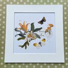 Handcrafted Collage of an Orange Tip and Duke of Burgundy Butterflies