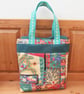 Folk Art Padded Tote Bag - lined with zipper - Image 3