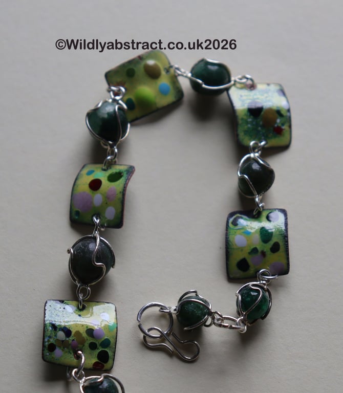 Yellow square enamel bracelet