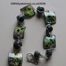 Yellow square enamel bracelet