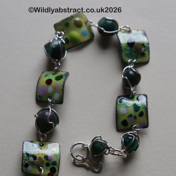 Yellow square enamel bracelet