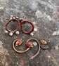 Copper and Silver Mismatched Seed Pod Stud Earrings - Image 7