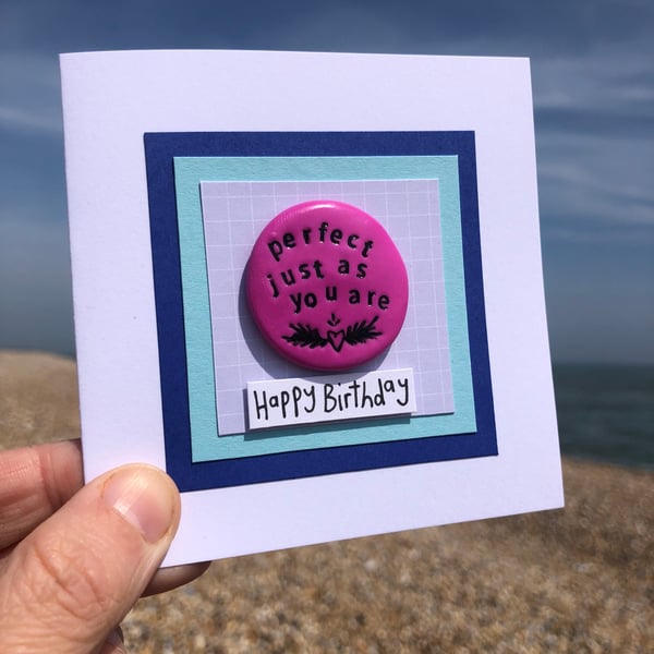 ‘Perfect Just As You Are’ Pocket Pebble Card