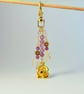 Citrine & Amethyst Gemstone Bag Charm, Scorpio, November Birthday Gift For Her - Image 4