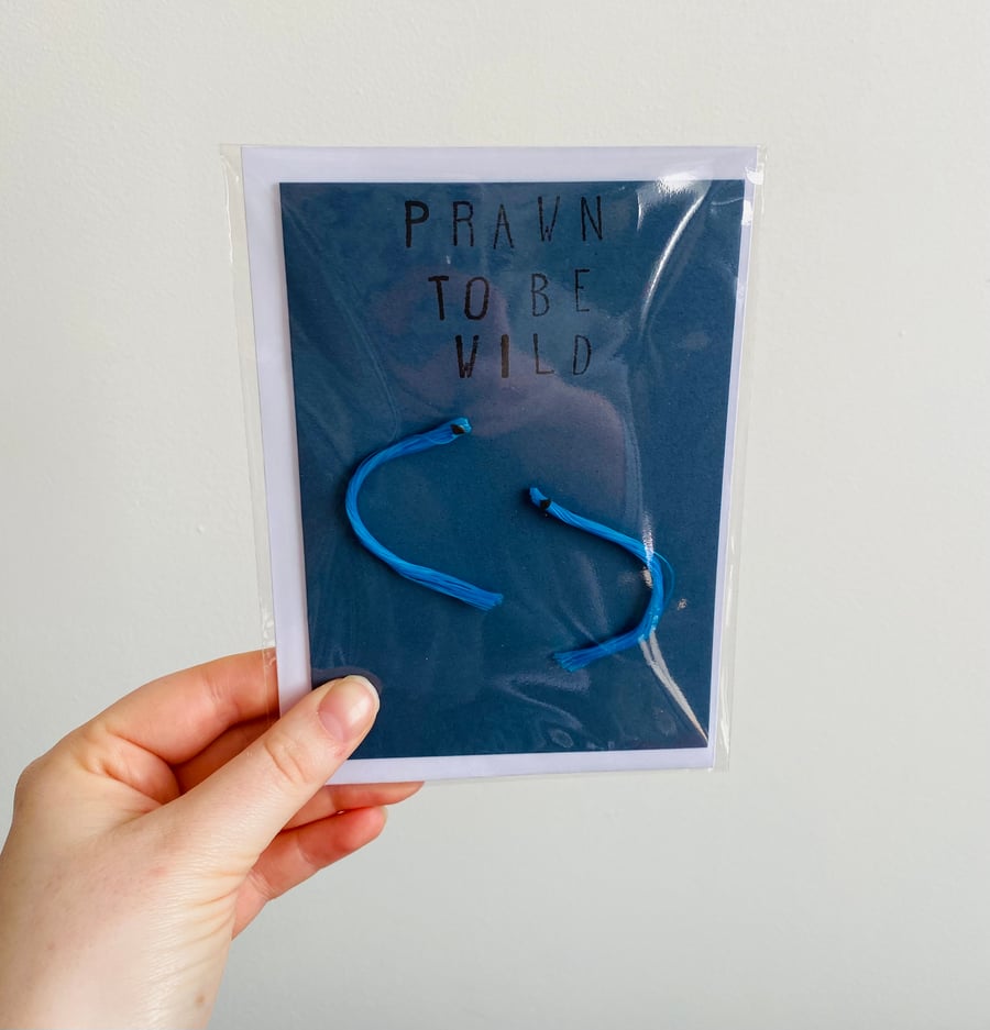 Beach Waste Greetings Card A6 - Prawn To Be Wild