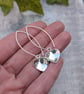 Sterling Silver Hammered Heart Long Earrings - JBJ1106 - Image 4