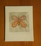 5 Butterfly hand drawn mini pictures in aperture mount cards, 1 card or set of 5 - Image 4