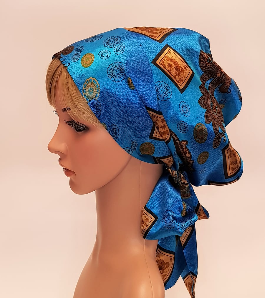 Satin hair covering, silky tichel, head snood, satin lined bonnet for ladies