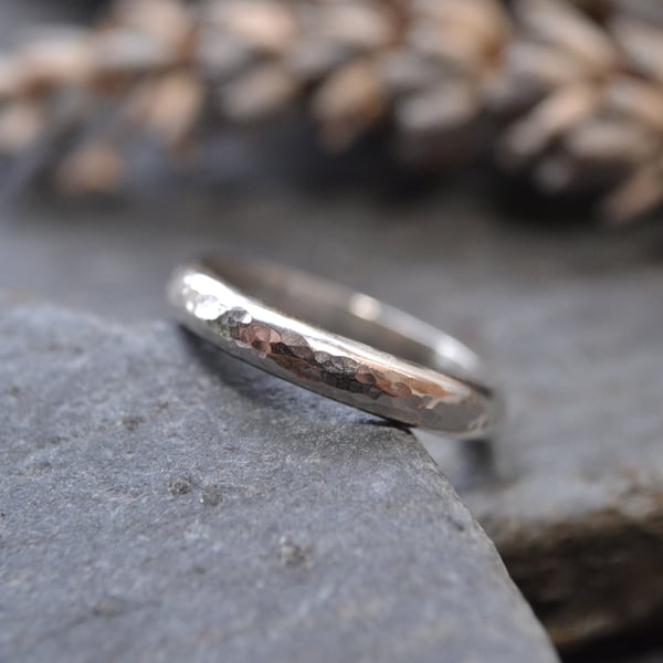 Simple Hammered Sterling Silver Ring