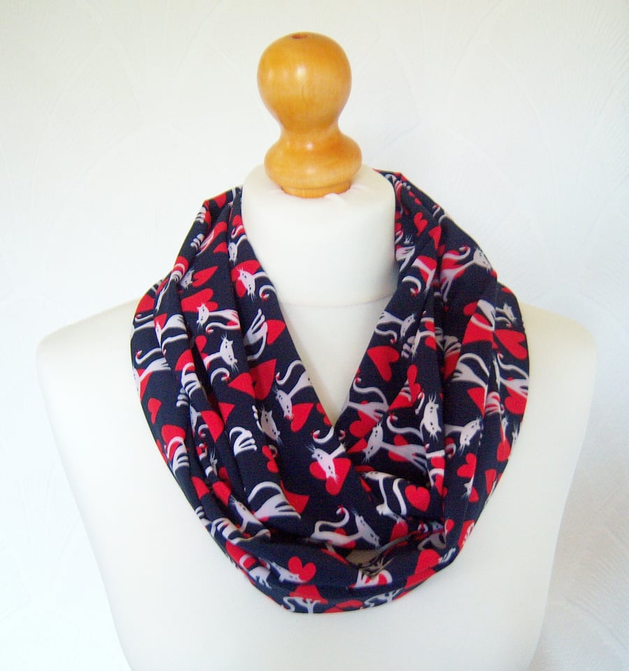Cats infinity scarf loop scarf chiffon scarfcat scarf cowl scarf