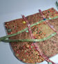 Big corduroy handbag with golden, pink and brown abstract pattern  - Image 9