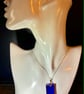 Handmade Silver Tone Purple Resin Pendant Necklace