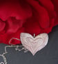 Heart pendant in etched sterling silver - Image 1