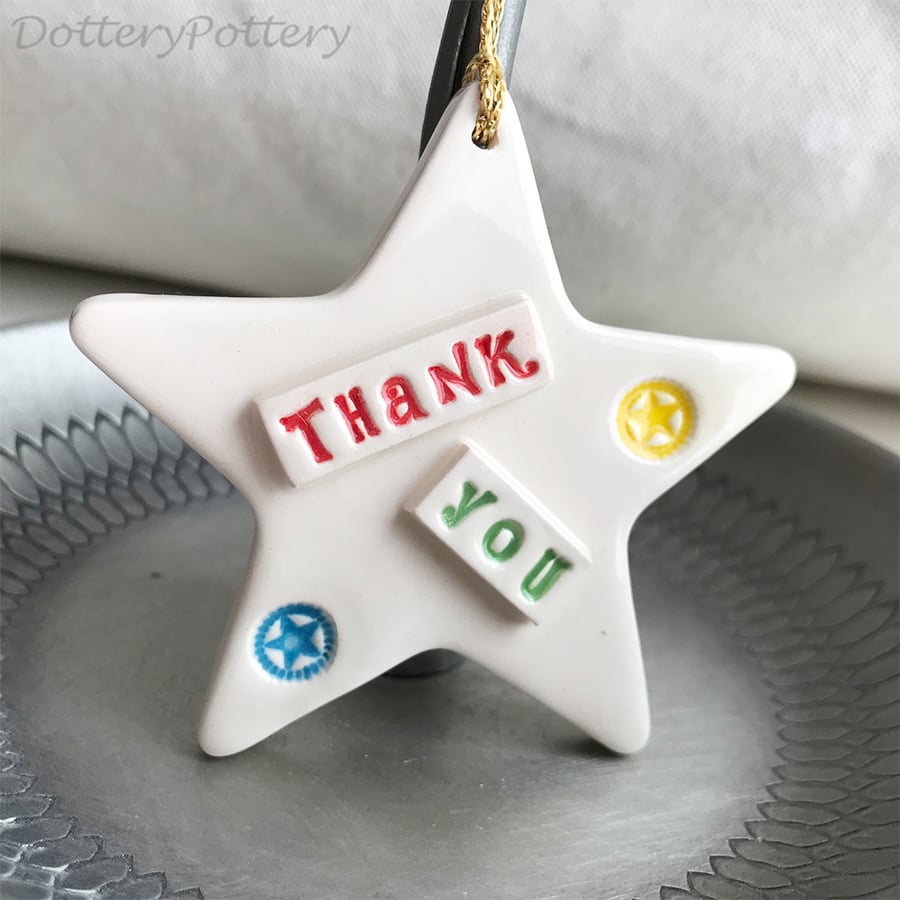 Ceramic star decoration Thank You teacher's gift