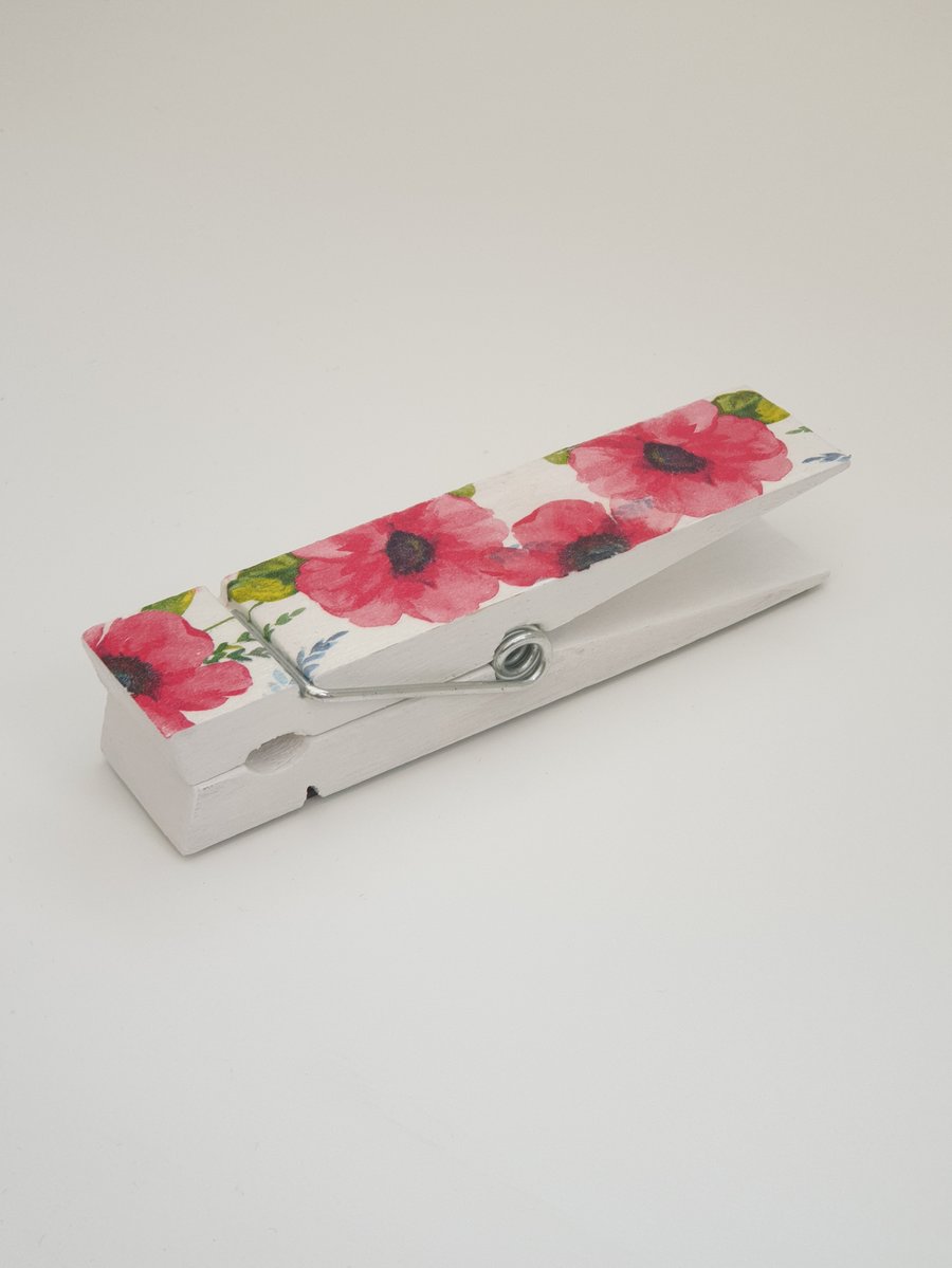 Poppies Giant magnetic peg fridge magnet, housewarming gift idea