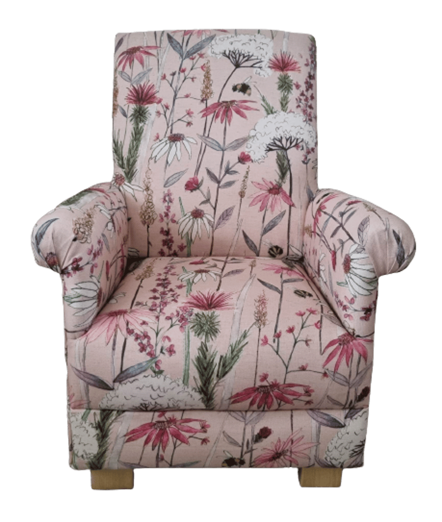 Voyage Hermione Blush Pink Fabric Girls Chair Armchair Flowers Bees Pretty