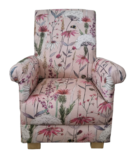 Voyage Hermione Blush Pink Fabric Girls Chair Armchair Flowers Bees Pretty