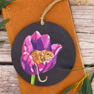 Perfectly Imperfect Harvest Mouse and Tulip Christmas Decoration