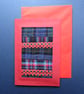 Individually Hand Crafted tartan Textile patchworked Blank Card