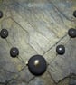 Necklace Stoneware Black & Gold Ceramic Coins, Tribal Range, 3 UK post