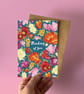 Thinking of You Tulip Card – Hand-Drawn Design, Blank Inside with Kraft Envelope - Image 2