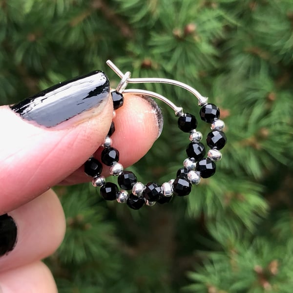 Small Beaded Decorative Hoop Earrings Small Beaded Decorative Hoop Earrings