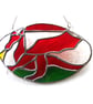 Welsh Dragon Red Rugby Ball Suncatcher Stained Glass 009 - Image 4