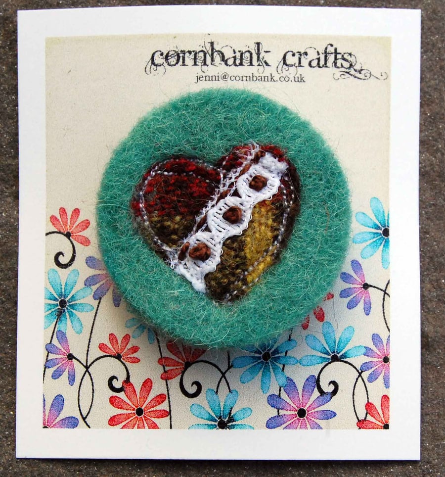 Scottish Felt and Fabric Brooch