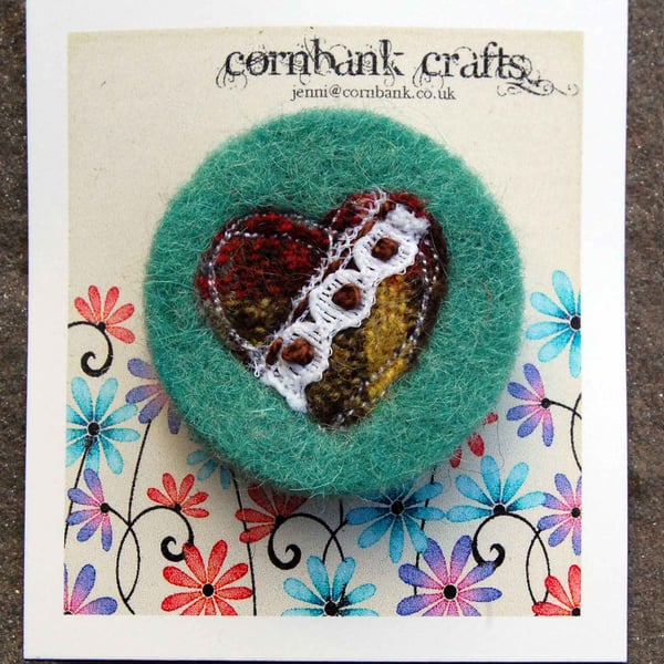 Scottish Felt and Fabric Brooch