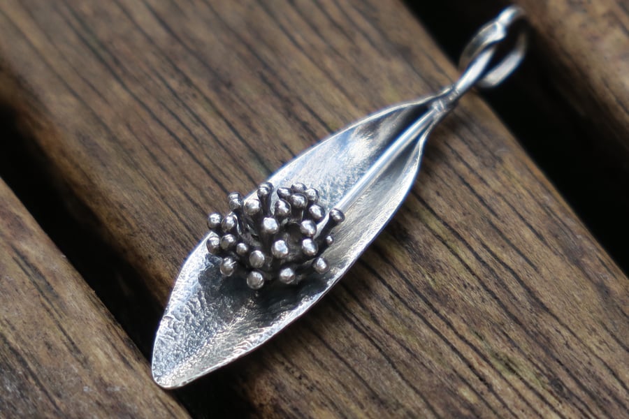 Silver Leaf Pendant, Unusual Jewellery, Nature Inspired Pendant, Christmas Gift