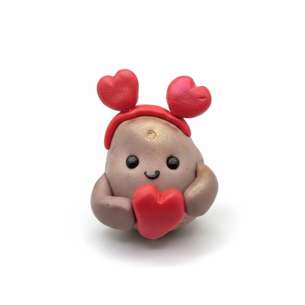 Valentines Potato Figurine Novelty Spud Desk Buddy Polymer Clay Mini Ornament