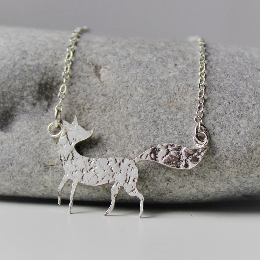 Sterling Silver Fox Necklace