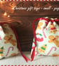 Gingerbread Men Christmas Drawstring Gift Bag, Set of Two Reusable Fabric Bags - Image 1