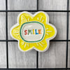 Large Smile pottery magnet Yellow