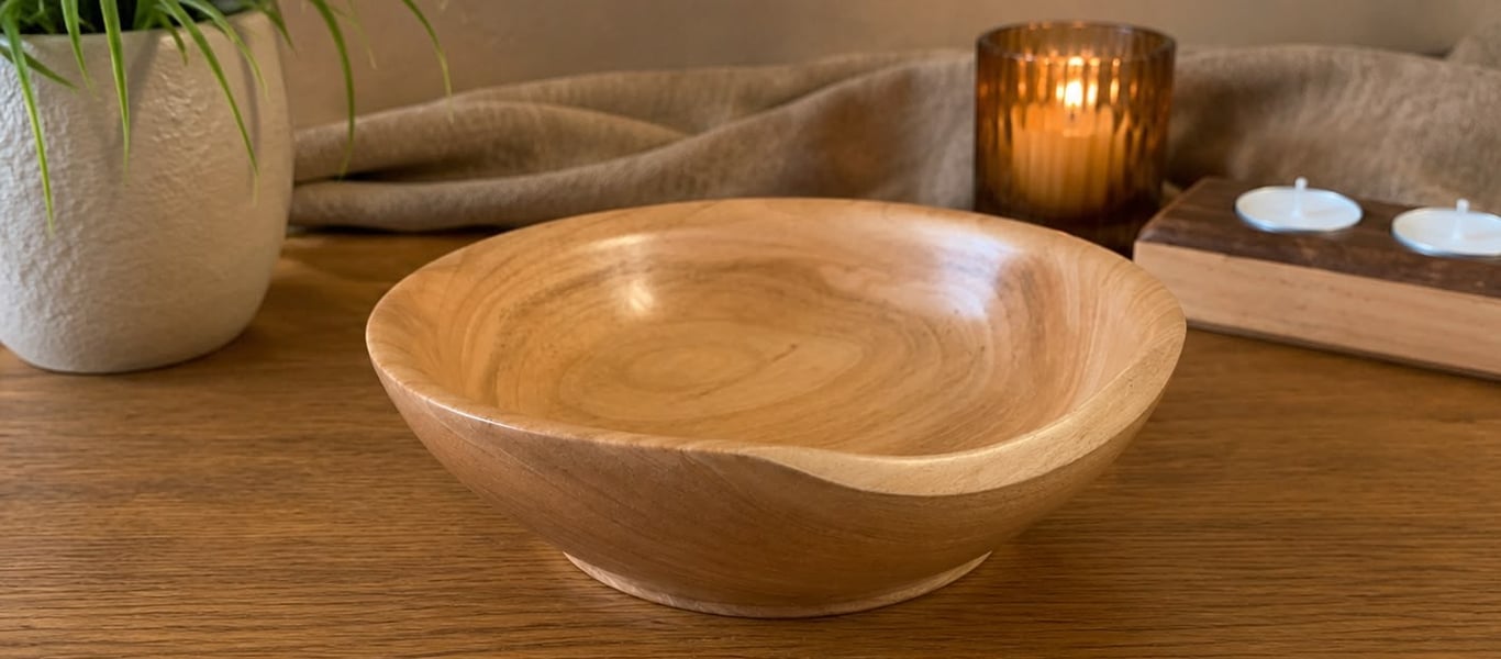 Handturned Small cherry natural edge bowl